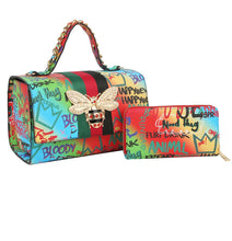 Load image into Gallery viewer, Graffiti Bee Charm Handbag
