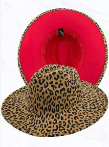 Large Chic Red Bottom Leopard Hat