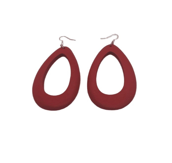 Tear Drop Wooden Earrings